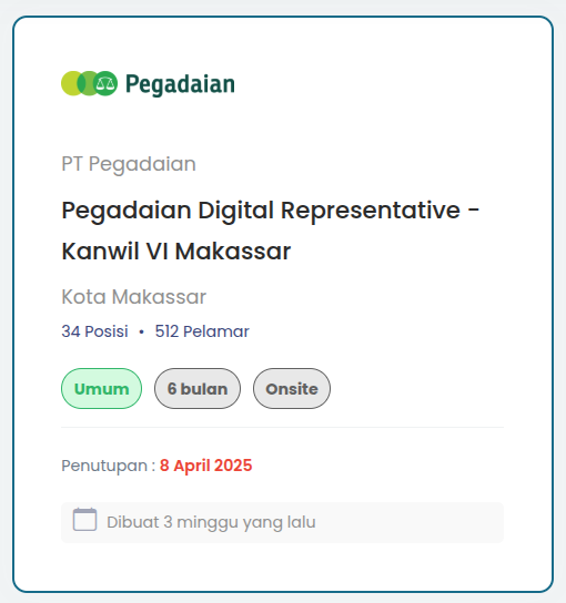 Pegadaian Digital Representative - Kanwil VI Makassar
